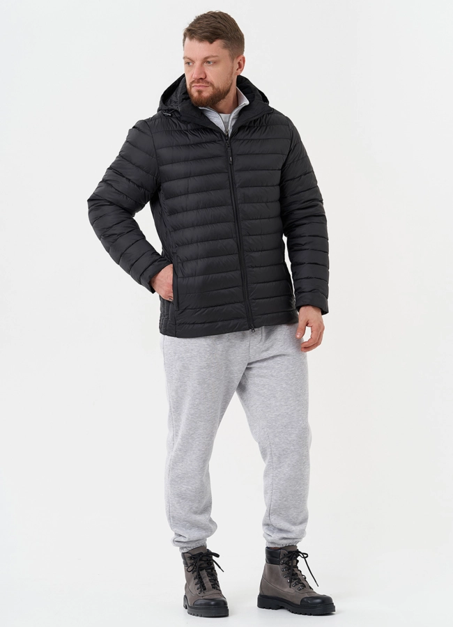 Стеганая куртка с капюшоном модель № 28019 меха малина