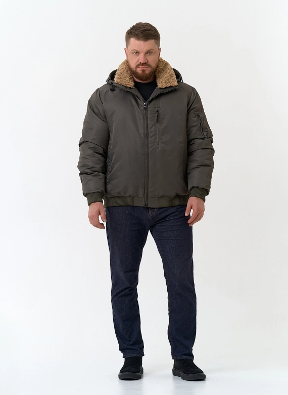 Мужская куртка бомбер с капюшоном фото