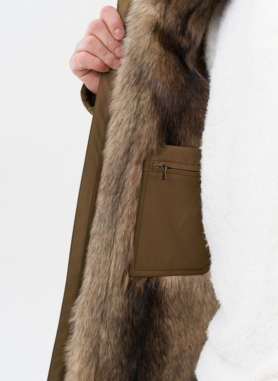 Парка мужская на мехе из волка