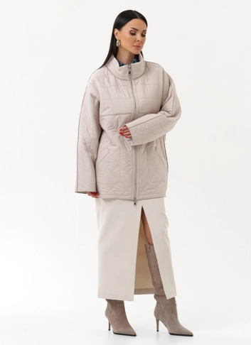 Женская двухсторонняя куртка с воротником стойкой фото