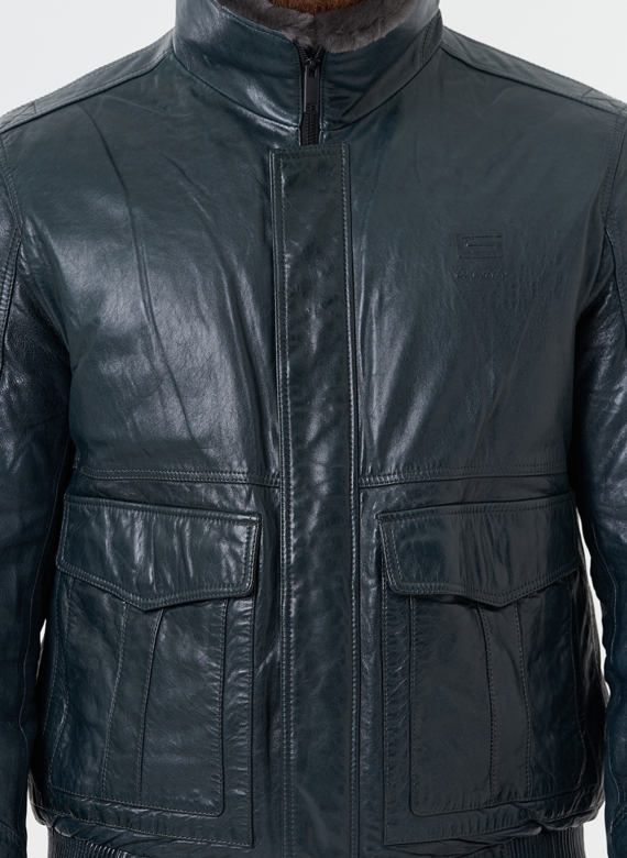 Утепленная куртка из натуральной кожи