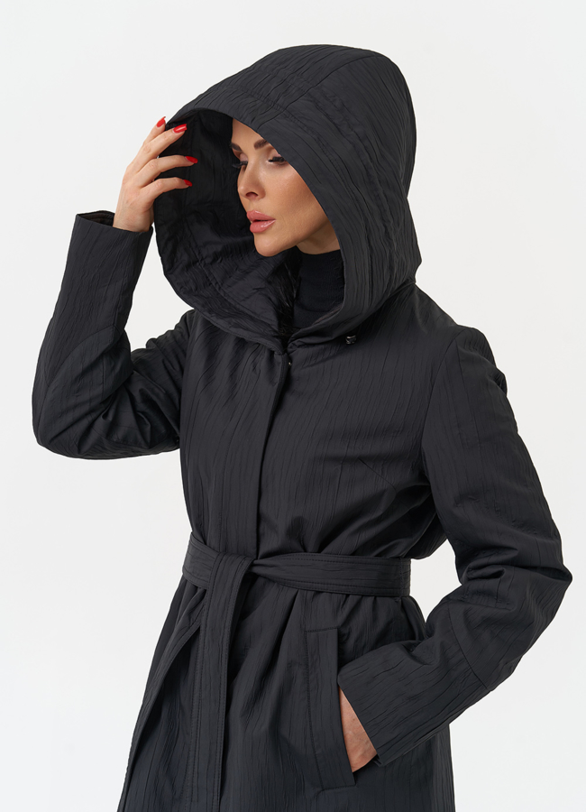 Пальто женское утепленное с эффектом жатой ткани модель № 30028 универмаг малина