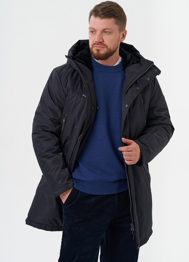 Мужской пуховик с капюшоном модель № 28274 универмаг малина