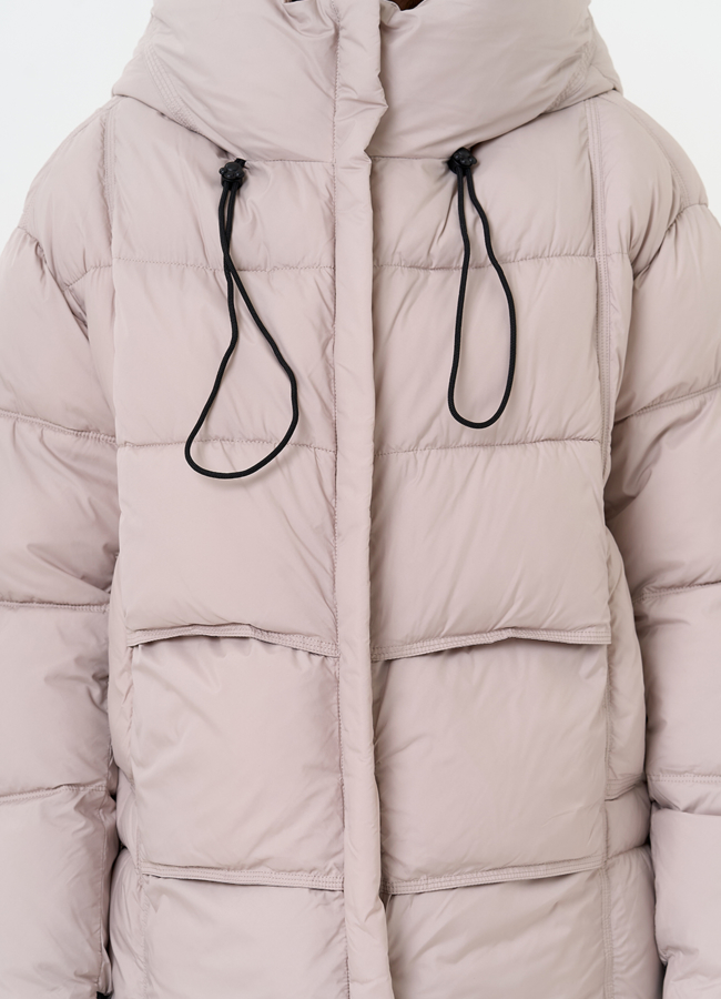 Двухсторонний женский пуховик с капюшоном модель № 31596 универмаг малина