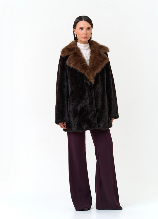 Женское пальто из эко меха модель № 33859 универмаг малина