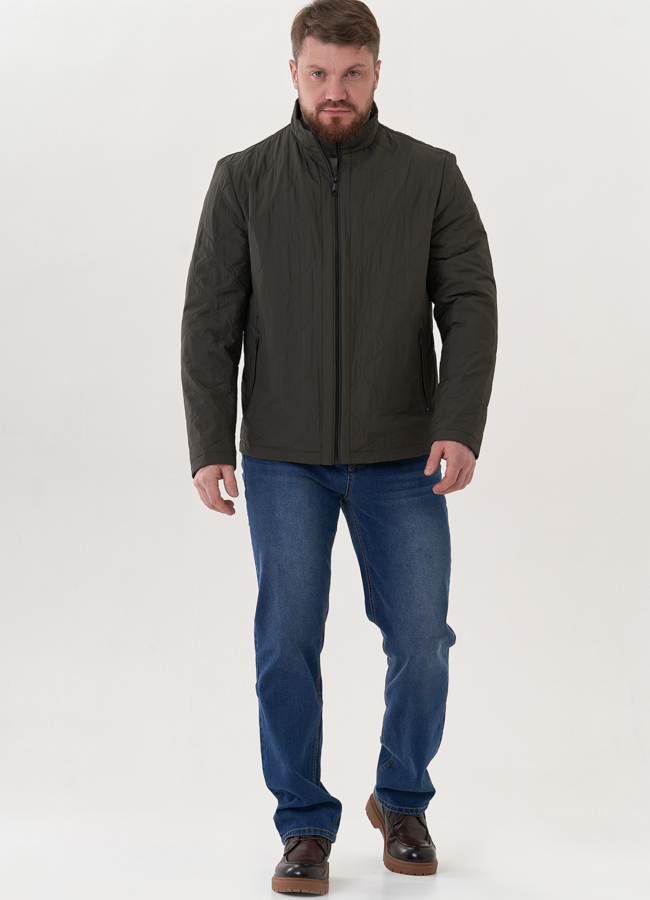 Куртка мужская в цвете хаки модель № 26814 меха малина