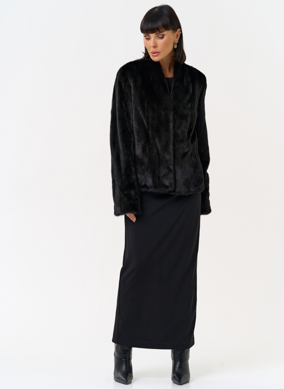 Укороченная шуба из меха норки 