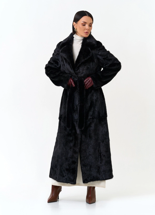 Удлиненная шуба из меха норки модель № 32580 универмаг малина фото